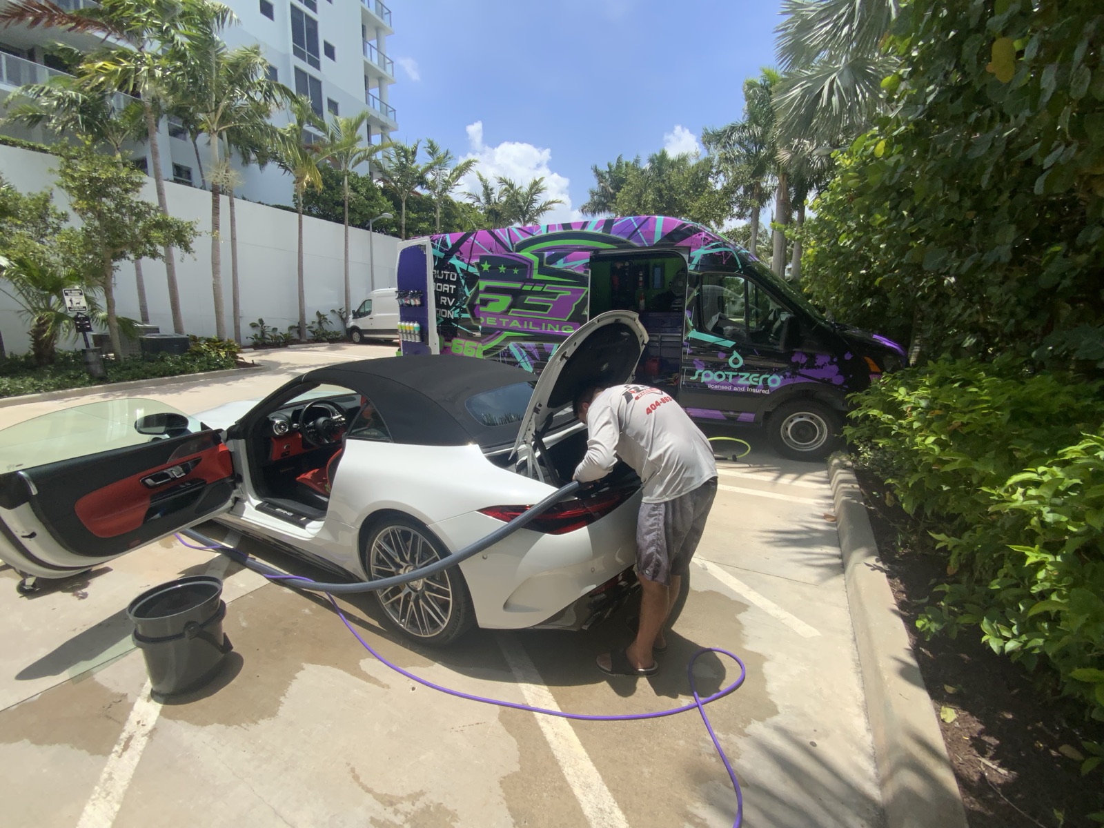 Auto detailing in progress